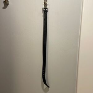 Womans black leather belt